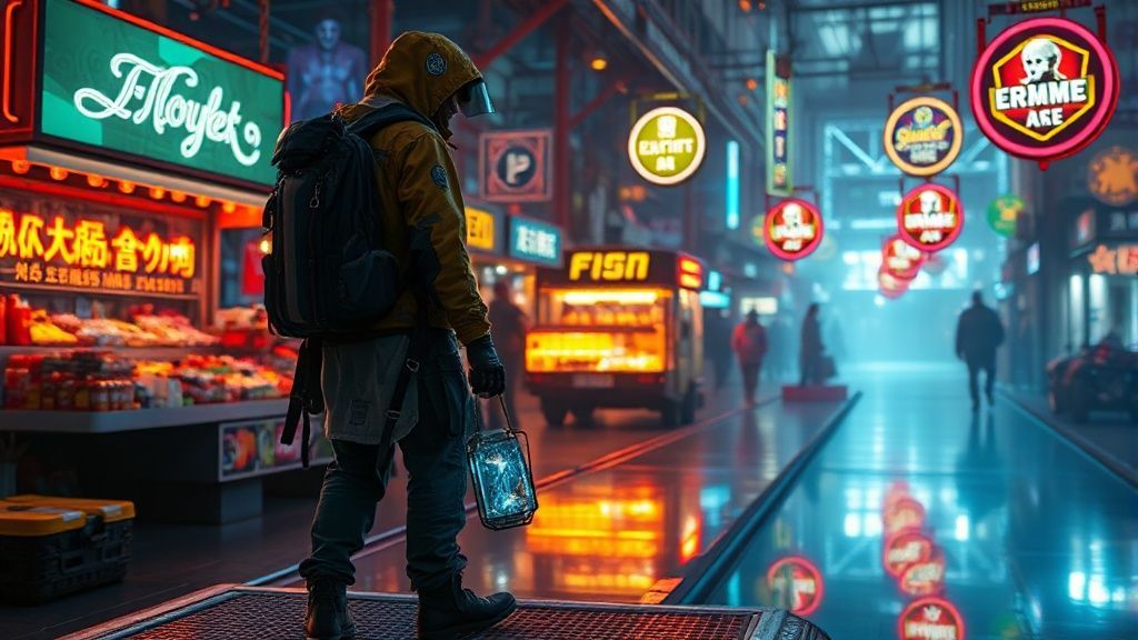 A cyberpunk merchant