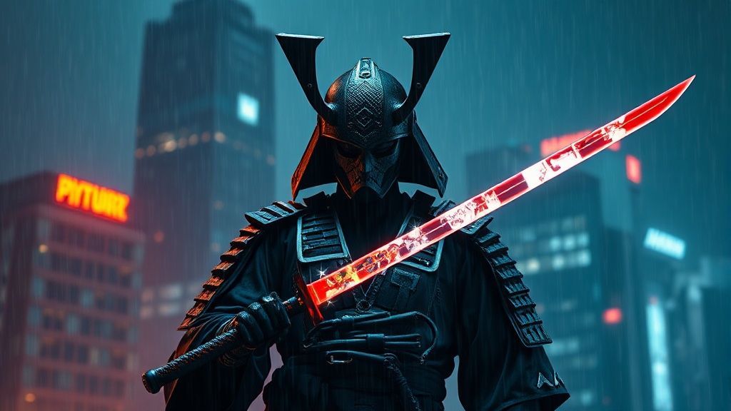A cyberpunk samurai 