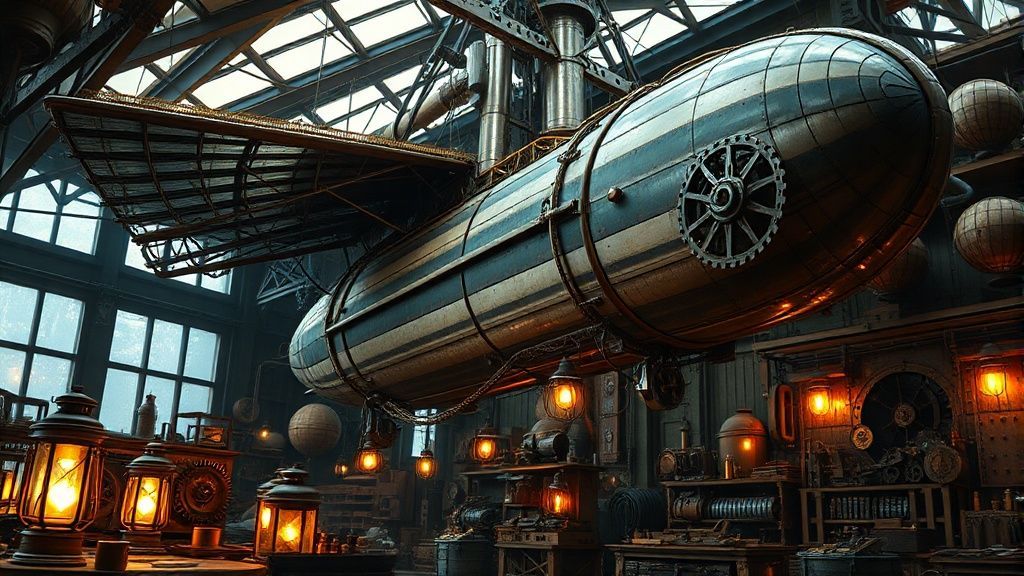 A steampunk airship